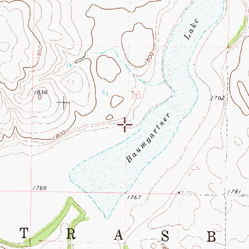 Topographic Map of Baumgartner Lake, ND