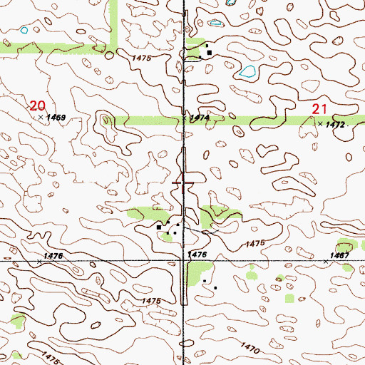 Topographic Map of Bay School, ND