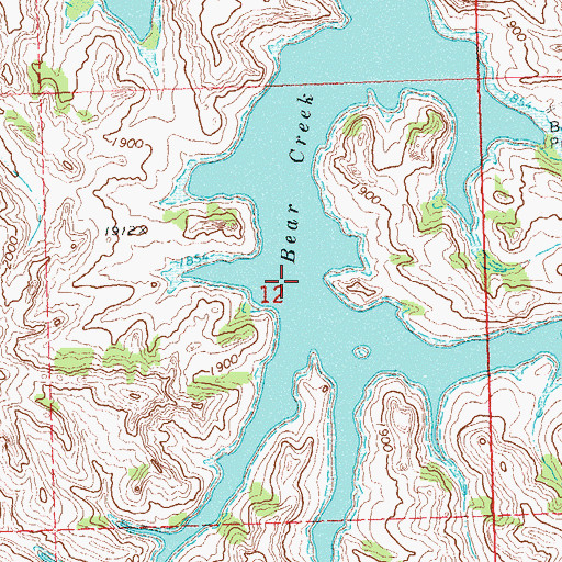 Topographic Map of Bear Creek, ND