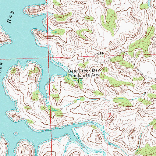 Topographic Map of Bear Creek Bay Public Use Area, ND