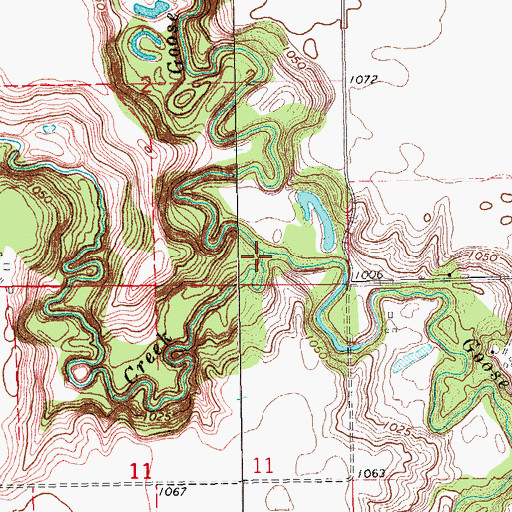 Topographic Map of Beaver Creek, ND