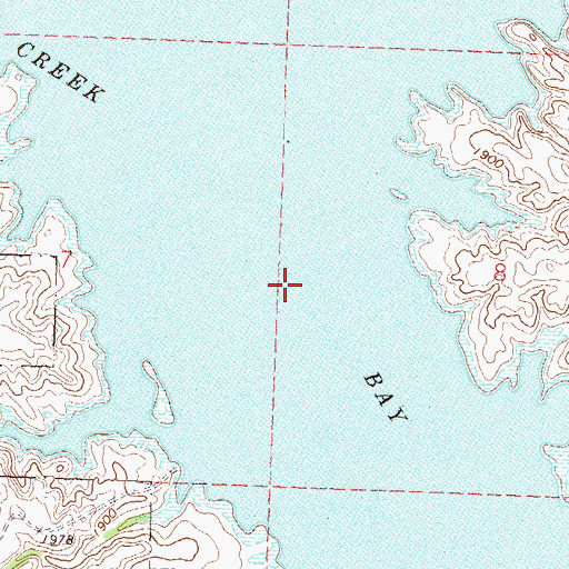Topographic Map of Beaver Creek Bay, ND