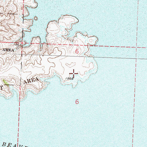 Topographic Map of Beaver Creek State Game Management Area, ND
