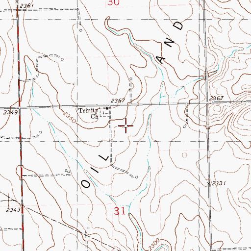 Topographic Map of Beaver Lodge Oil and Gas Field, ND