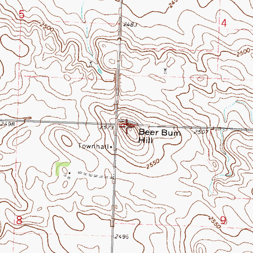 Topographic Map of Beer Bum Hill, ND