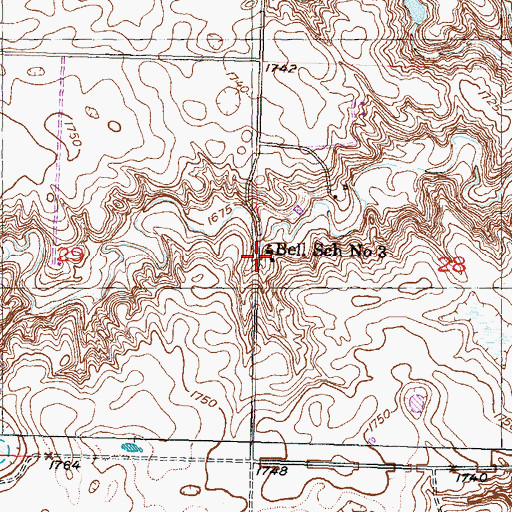 Topographic Map of Bell School Number 3, ND