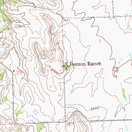Topographic Map of Benson Ranch, ND