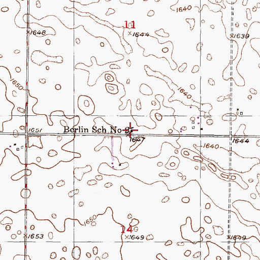 Topographic Map of Berlin School Number 2, ND