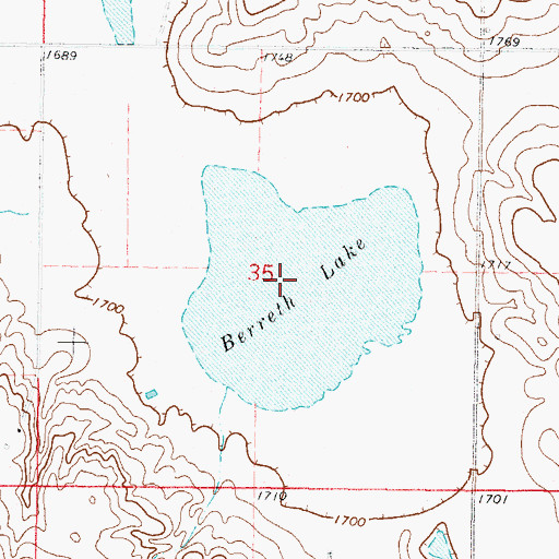 Topographic Map of Berreth Lake, ND