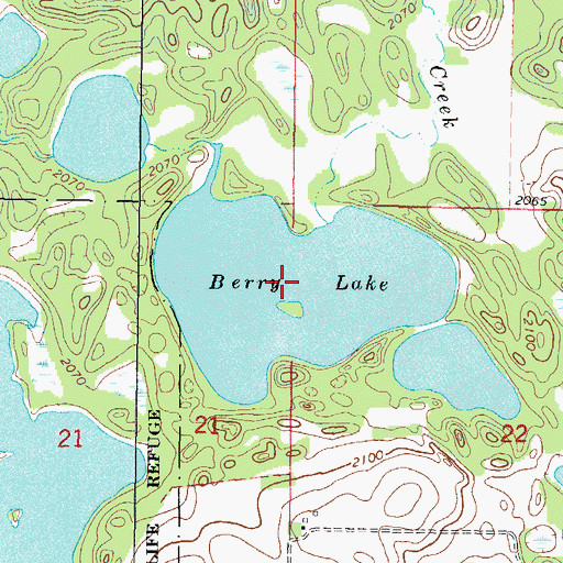 Topographic Map of Berry Lake, ND