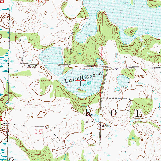 Topographic Map of Lake Bessie, ND