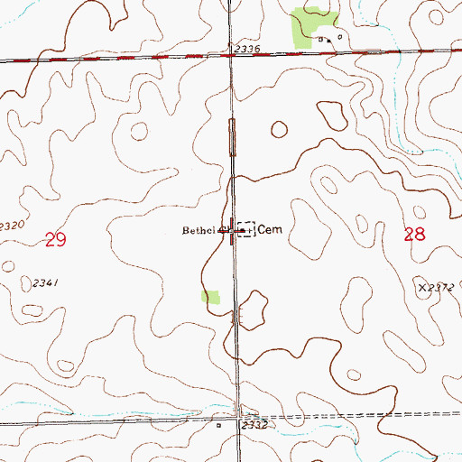 Topographic Map of Bethel Church, ND