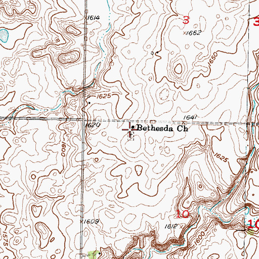 Topographic Map of Bethesda Church, ND