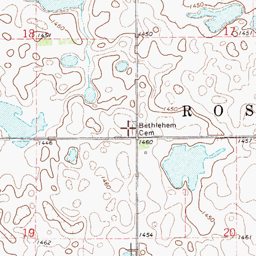 Topographic Map of Bethlehem Cemetery, ND
