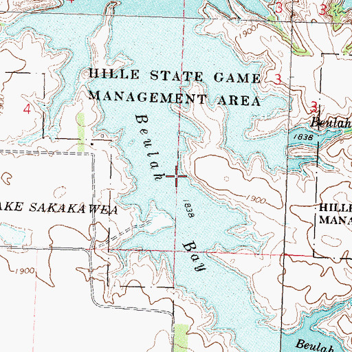 Topographic Map of Beulah Bay, ND