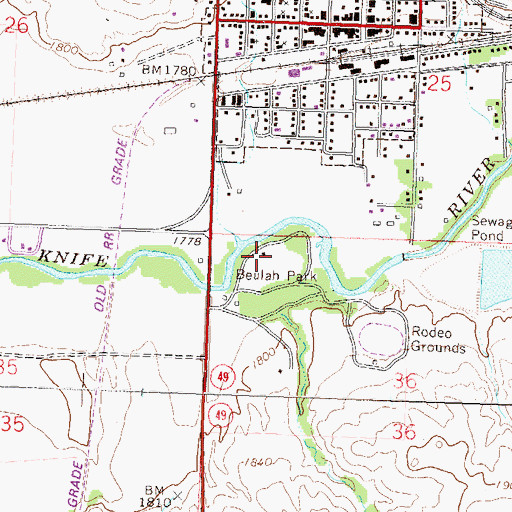 Topographic Map of Beulah Park, ND