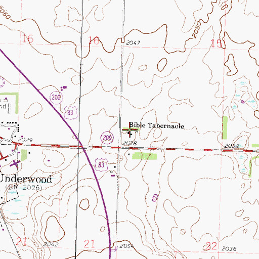 Topographic Map of Bible Tabernacle, ND