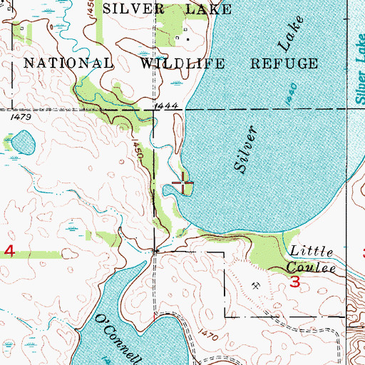 Topographic Map of Big Coulee, ND
