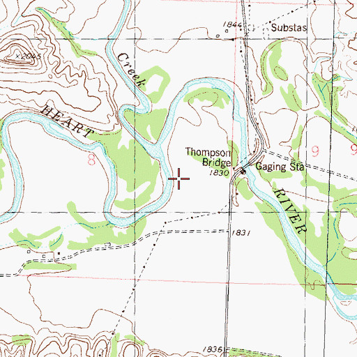 Topographic Map of Big Muddy Creek, ND