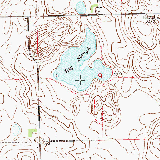 Topographic Map of Big Slough, ND