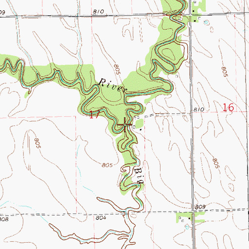 Topographic Map of Big Slough, ND