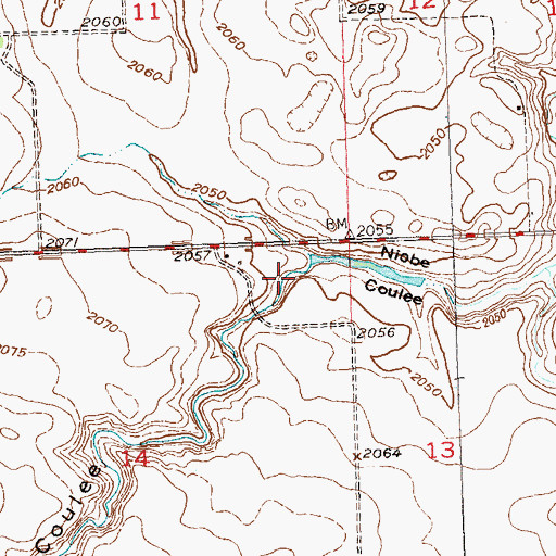 Topographic Map of Big Spring Coulee, ND