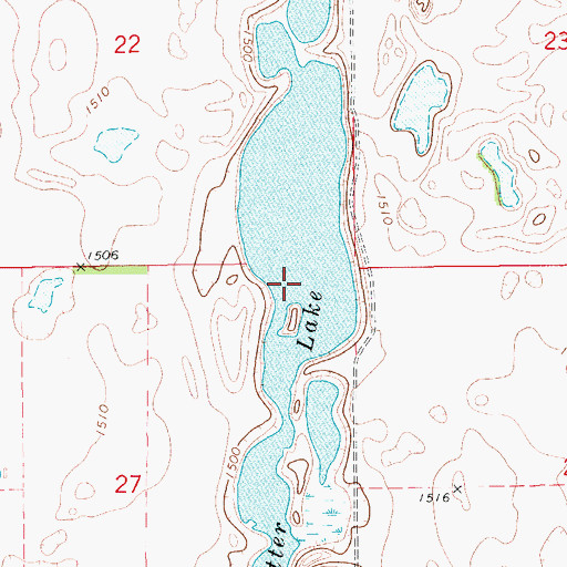 Topographic Map of Bitter Lake, ND