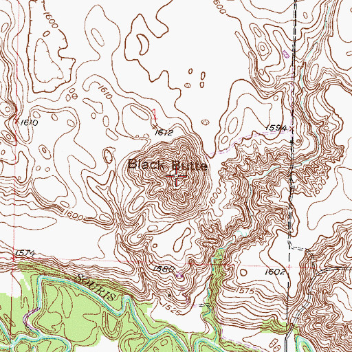 Topographic Map of Black Butte, ND
