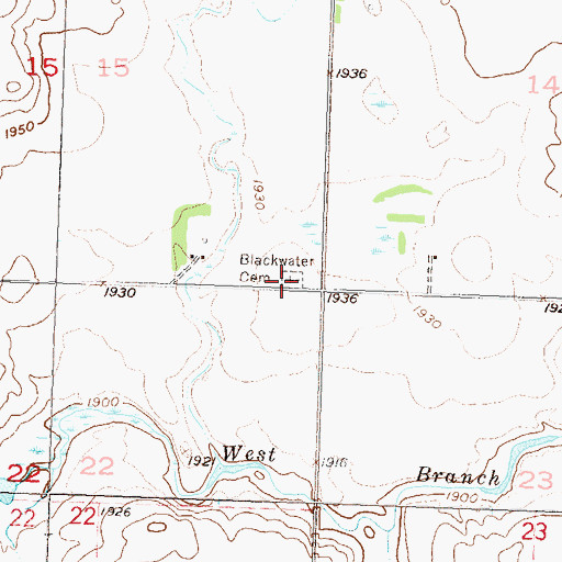 Topographic Map of Blackwater Cemetery, ND