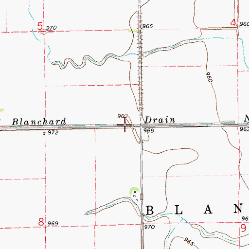 Topographic Map of Blanchard Drain Number 23, ND