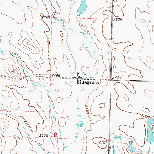 Topographic Map of Bluegrass, ND