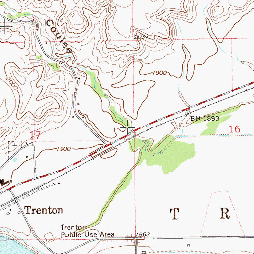 Topographic Map of Bobs Coulee, ND