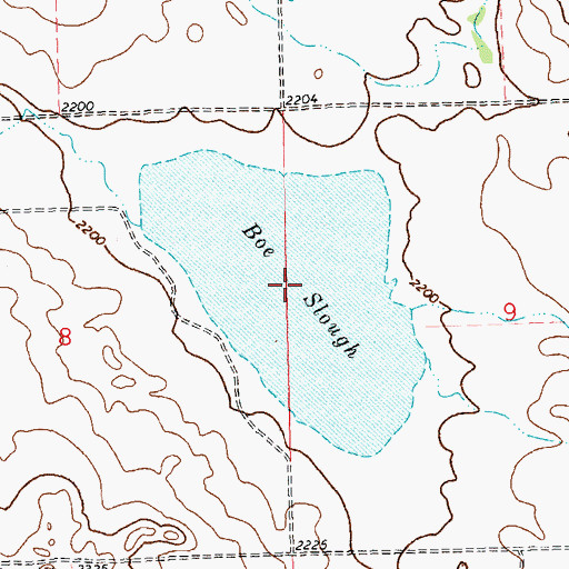 Topographic Map of Boe Slough, ND