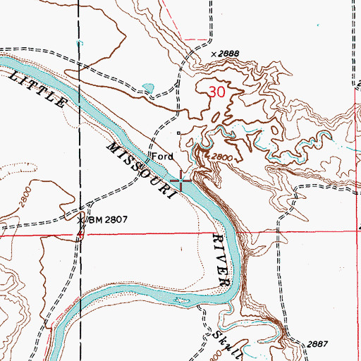 Topographic Map of Bog Creek, ND