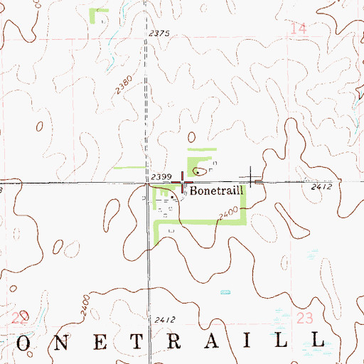 Topographic Map of Bonetraill, ND