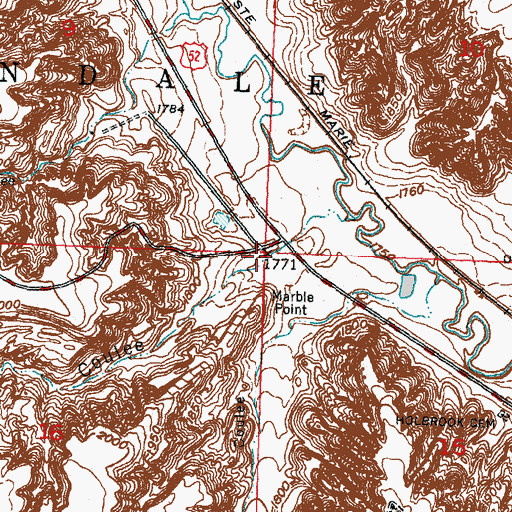 Topographic Map of Bowman Coulee, ND