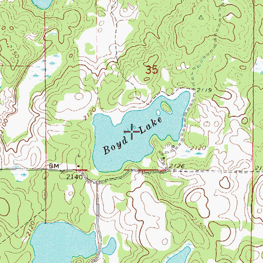 Topographic Map of Boyd Lake, ND