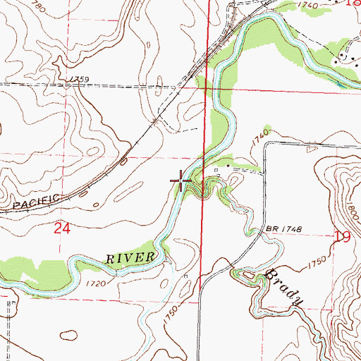 Topographic Map of Brady Creek, ND