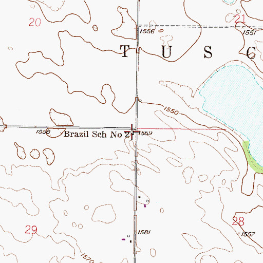 Topographic Map of Brazil School Number 2, ND