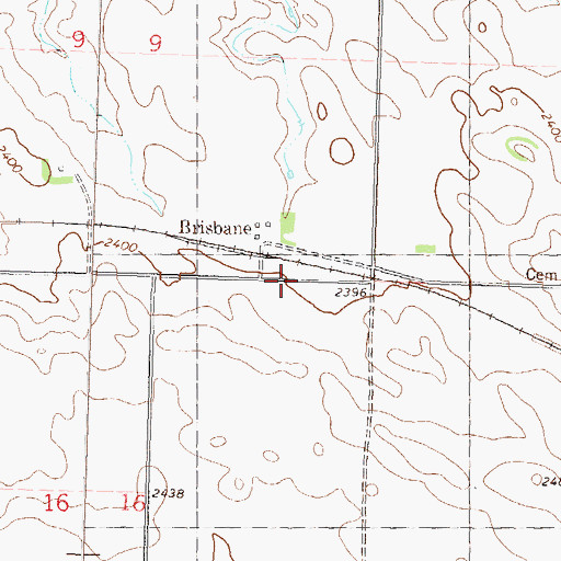 Topographic Map of Brisbane, ND