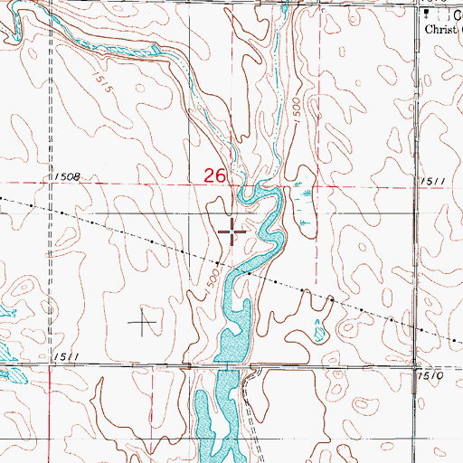 Topographic Map of Bristol Gulch, ND