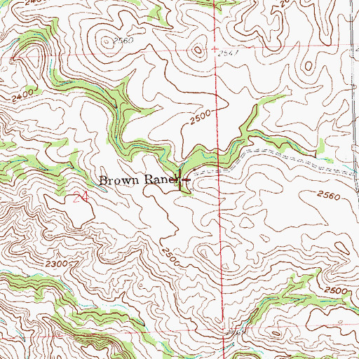 Topographic Map of Brown Ranch, ND