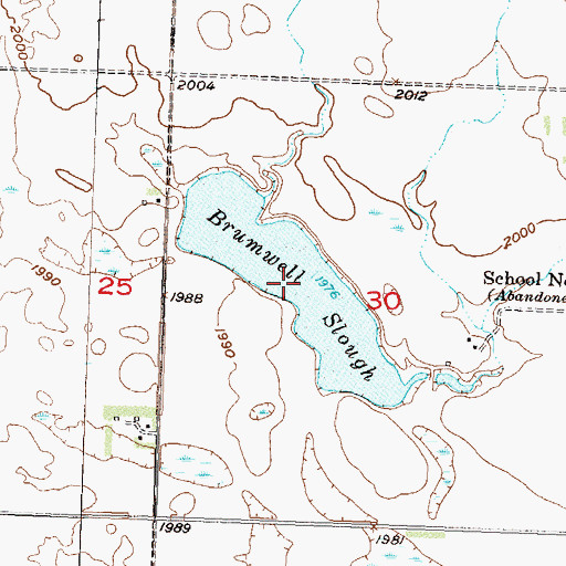 Topographic Map of Brumwell Slough, ND