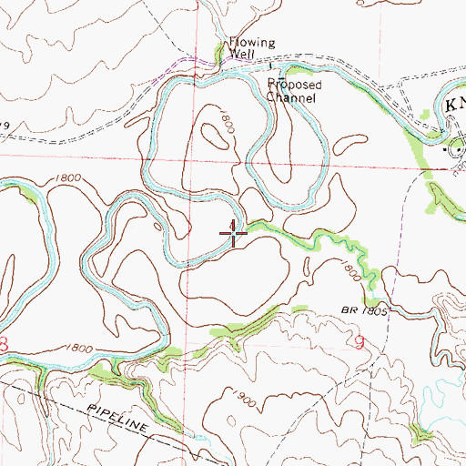 Topographic Map of Brush Creek, ND
