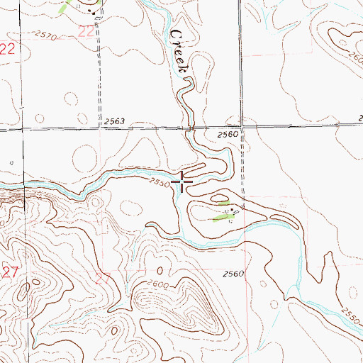 Topographic Map of Buffalo Creek, ND