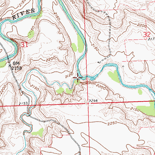 Topographic Map of Buffalo Creek, ND