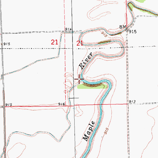 Topographic Map of Buffalo Creek, ND