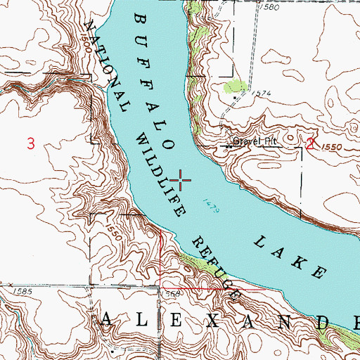 Topographic Map of Buffalo Lake, ND