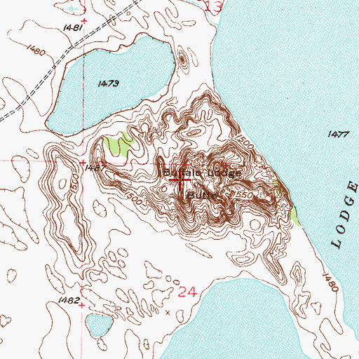 Topographic Map of Buffalo Lodge Butte, ND