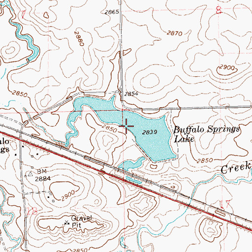 Topographic Map of Buffalo Springs Lake, ND